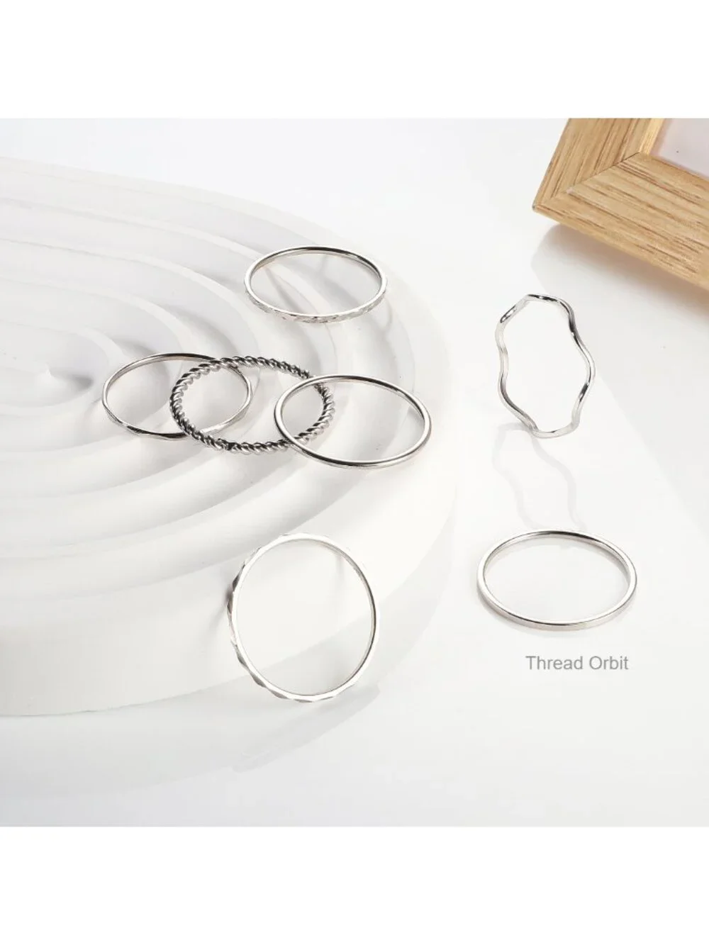 7 Pcs 1MM Stainless Steel Stackable Rings Set Size 5-11 Simple Plain Knuckle